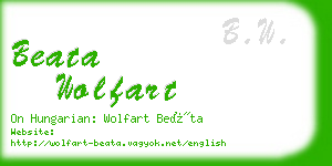 beata wolfart business card